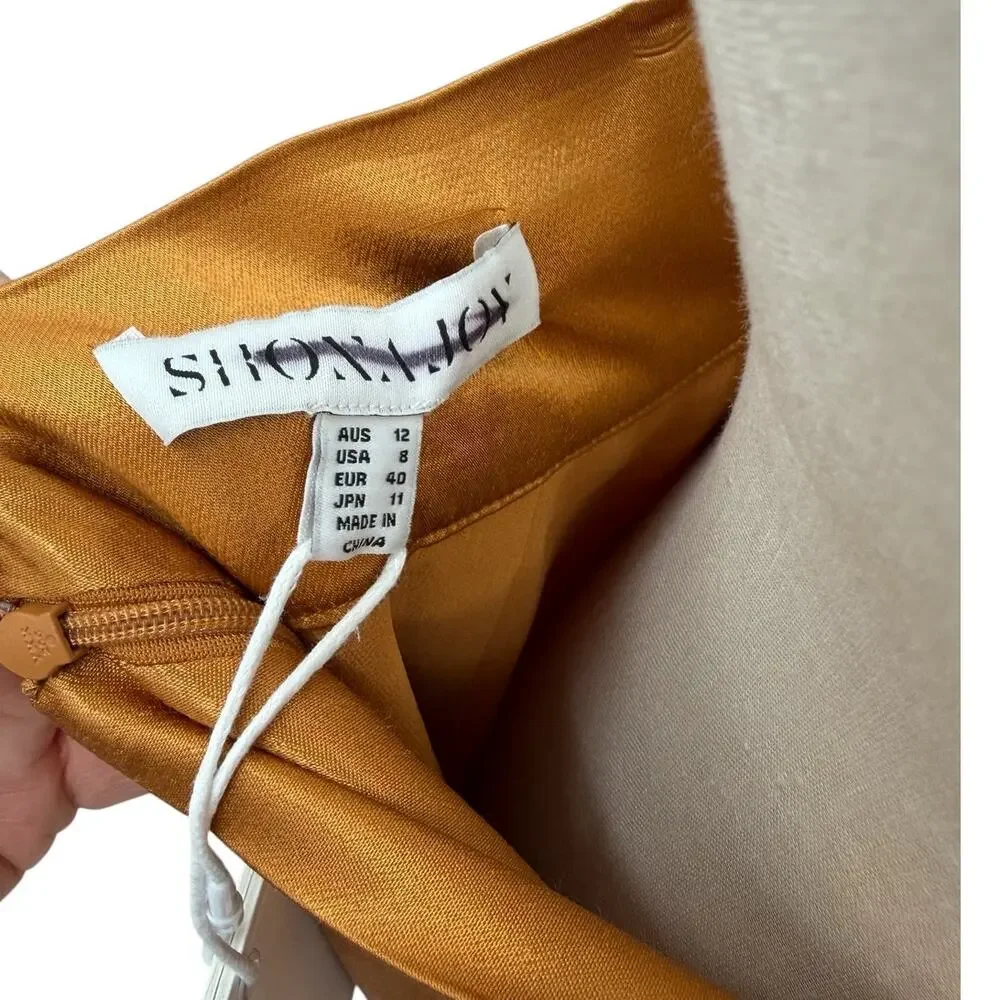 Shona Joy Alma Tuxedo Trouser Crop Top Matching Set Wide Leg Turmeric US 8 NWT